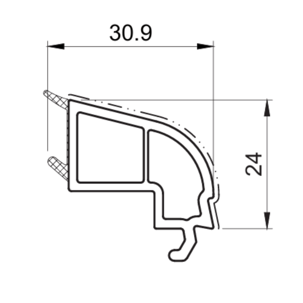 Salamander Kunststoff Glasleiste 413111