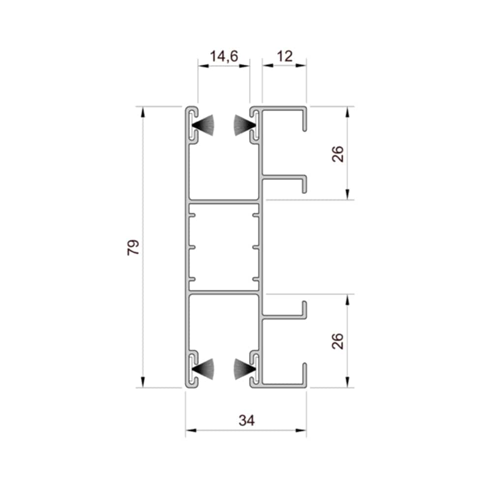Aluprof Rolladen Aluprof ALU Führungsschiene PPD79/ODS/S