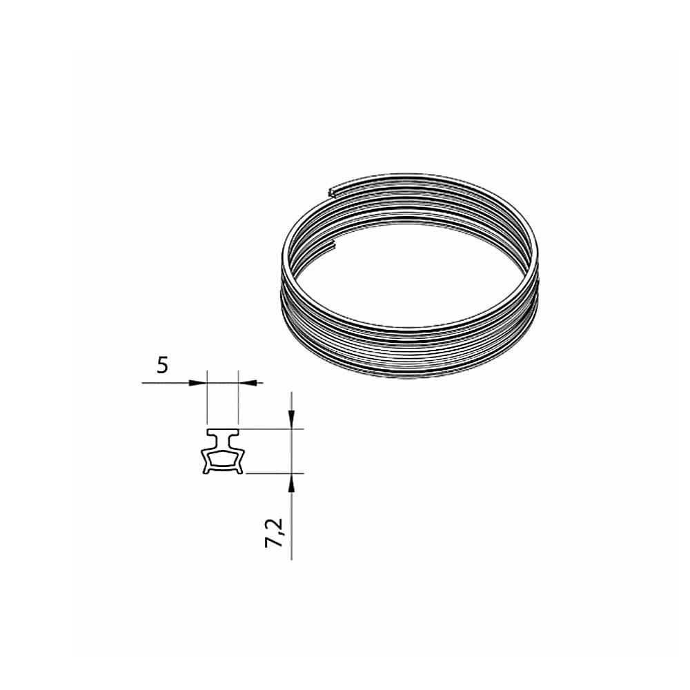 Aluprof Zip-Screen Aluprof Screen Endstab Gummidichtung Schwarz U8/LD/20