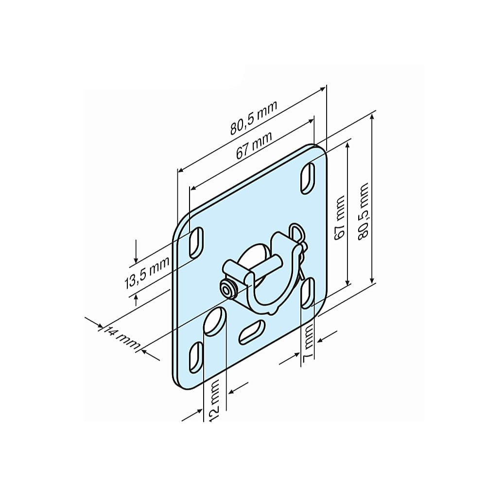 BECKER-Antriebe GmbH Fensterbauteile Becker Plattenlager-P/R B80 für Steckzafpen 3/20 bis 30 Nm