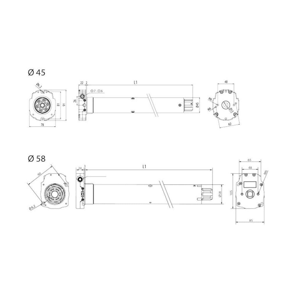 Cherubini Rolladen Cherubini Rohrmotor Ocean 20/75 20Nm NHK