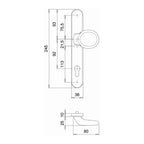 Dieckmann Tür Dieckmann Alu-Rahmen-1/2-Garnitur außen mit Griff K2R Kronos 92 PZ K2R/135 F01 Silber