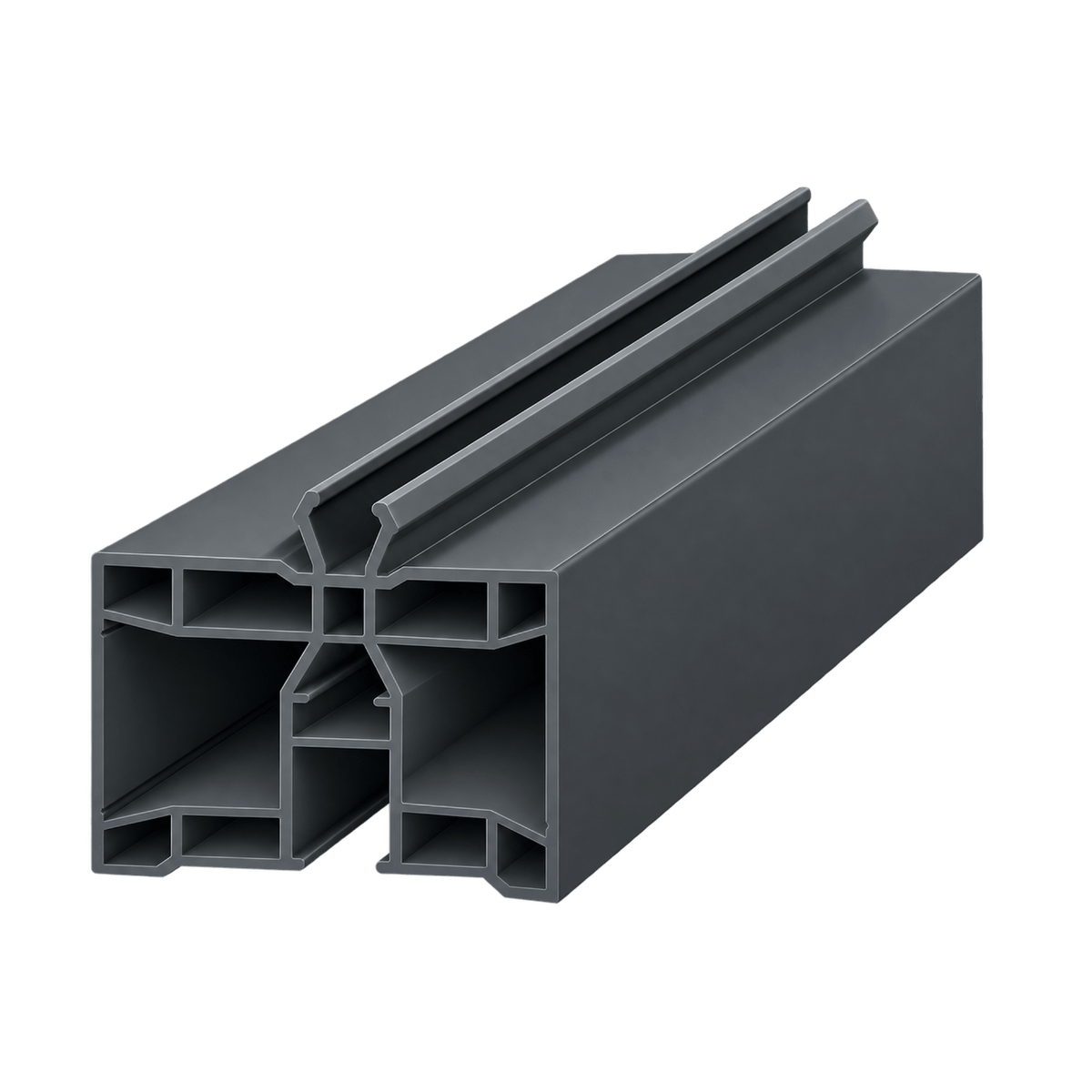 Exte Rolladen Anthrazit (AG6) / 100cm Exte PVC-Aufdopplungsprofil 60/35 5082