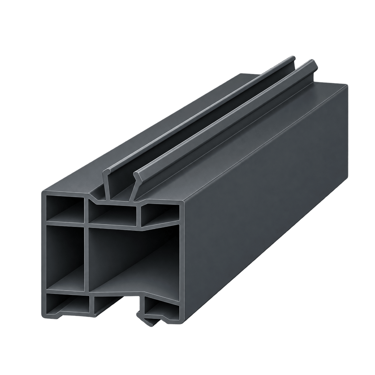 Exte Rolladen Anthrazit (glatt) / 100cm Exte PVC-Aufdopplungsprofil 35/35 50801