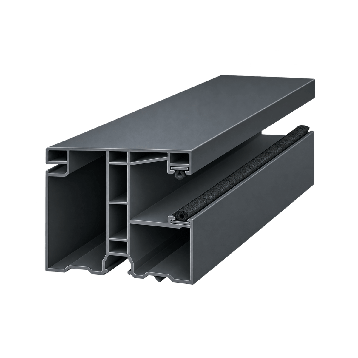 Exte Rolladen Anthrazit (glatt) / 40cm Exte PVC-Maxi Einzelführungsschiene 50911