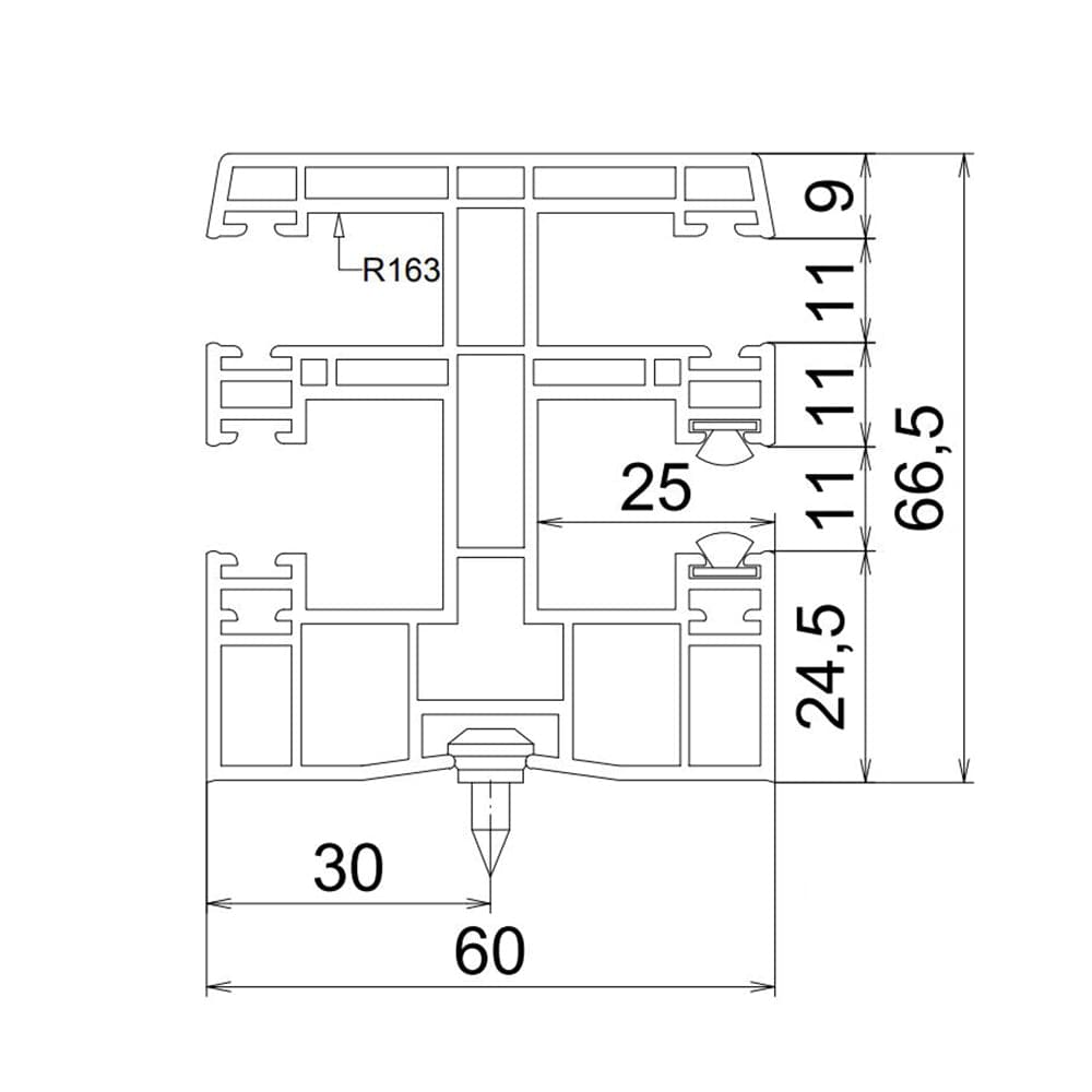 Exte Rolladen Exte PVC-Mini Doppelführungsschiene R163