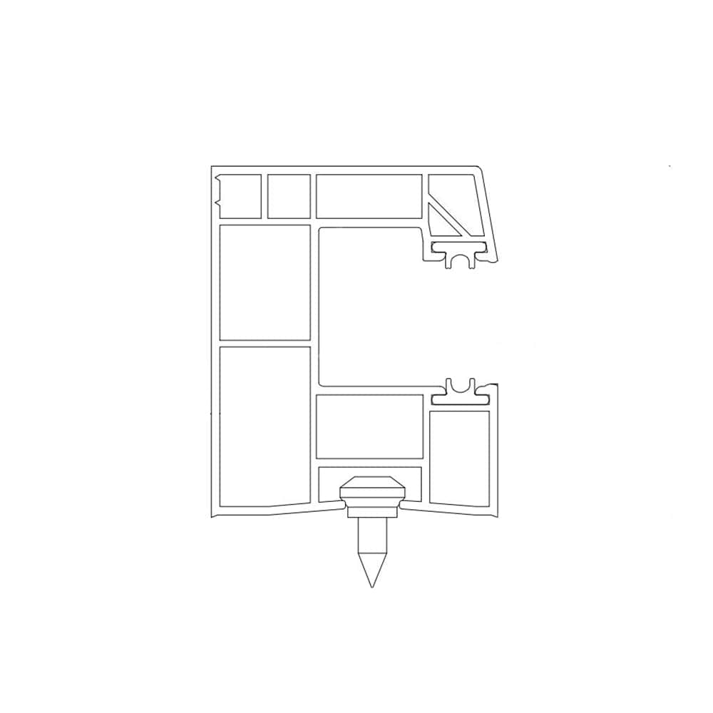 Exte Rolladen Weiss / 100cm Exte PVC-Maxi Einzelführungsschiene R150