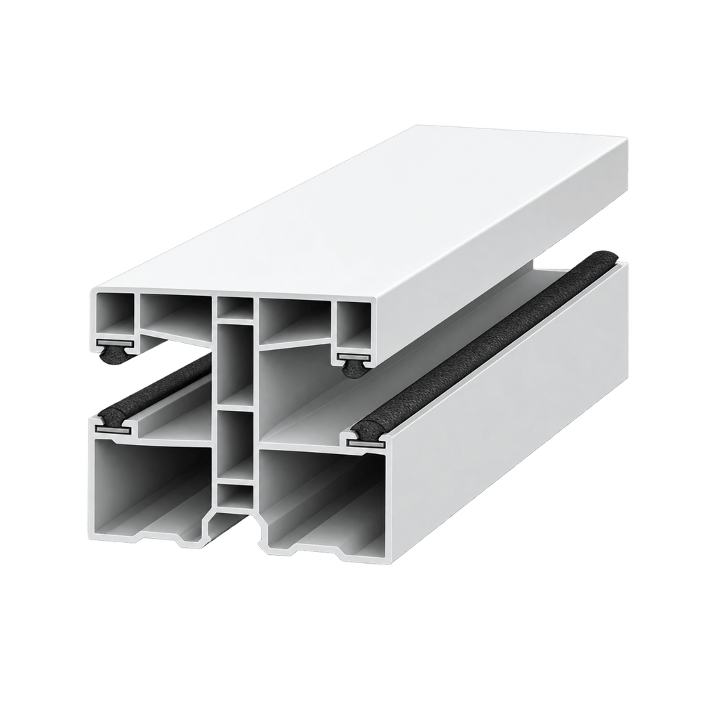 Exte Rolladen Weiss / 100cm Exte PVC-Mini Doppelführungsschiene 50951