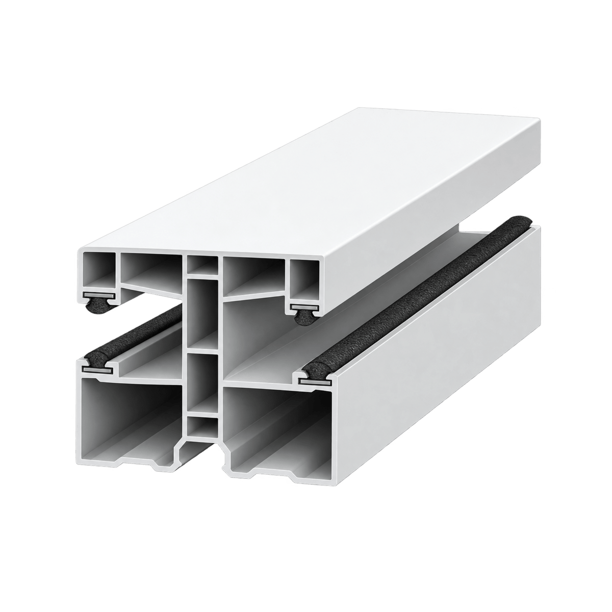 Exte Rolladen Weiss / 100cm Exte PVC-Mini Doppelführungsschiene 50951
