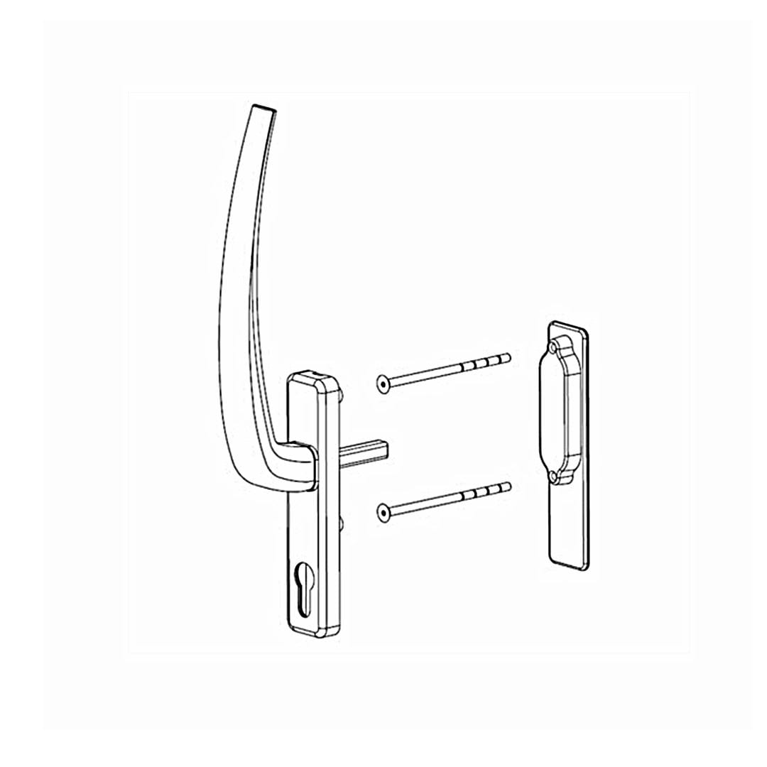 Hautau Fenster Hautau Atrium HS 300 PZ/I H Griffgarnitur für Profilzylinder Innen Weiss 186982