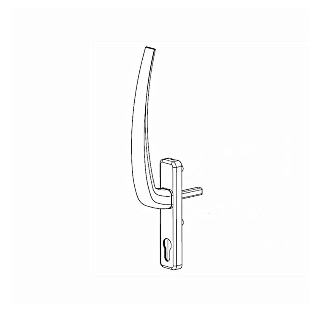 Hautau Fenster Hautau Atrium HS 300 PZ/I H Griffgarnitur für Profilzylinder Innen Weiss 186982