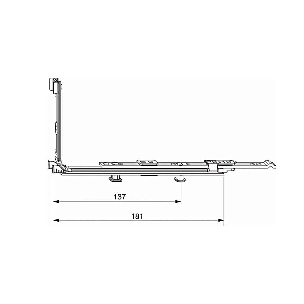Maco Fenster Maco Eckumlenkung MM waagerecht verlängerbar FFB 320-1650mm 222205