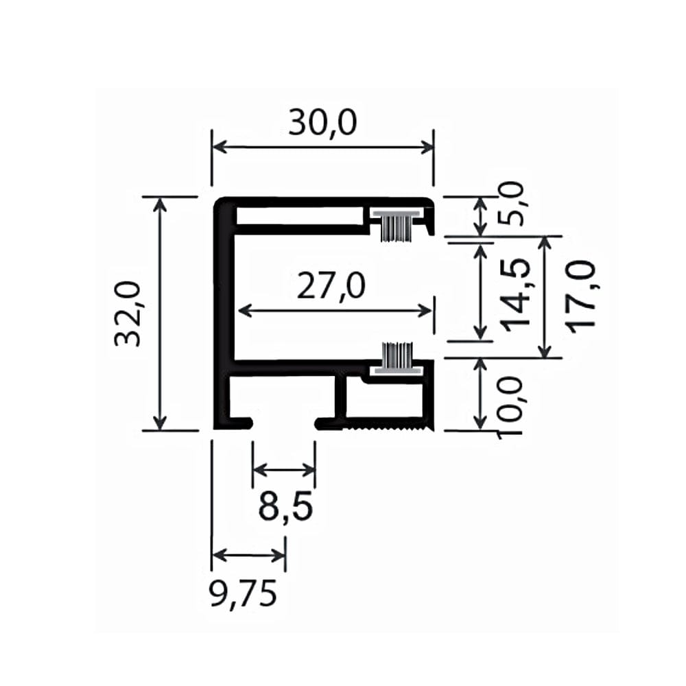MK Menke Rolladen MK PVC-Einzelführungsschiene 900/B2 600136