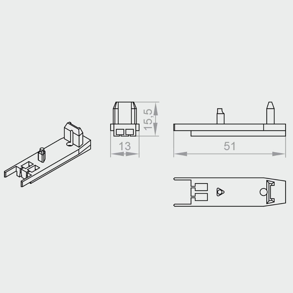 Portos Plissee Portos Plissee Blende des Endprofils Unten MSD-030