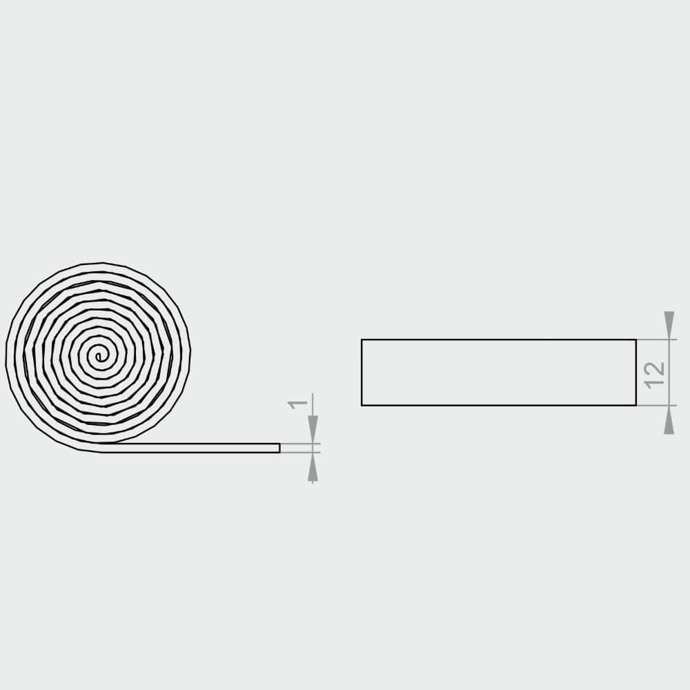 Portos Plissee Portos Plissee Unteres Doppelseitiges Klebeband 12mm MSD-070