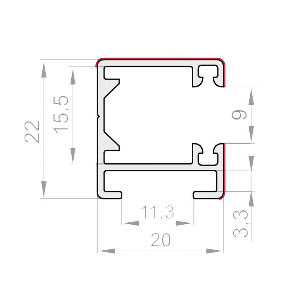Portos Raffstore Portos Raffstore Alu Einzelführungsschiene F-PP-20