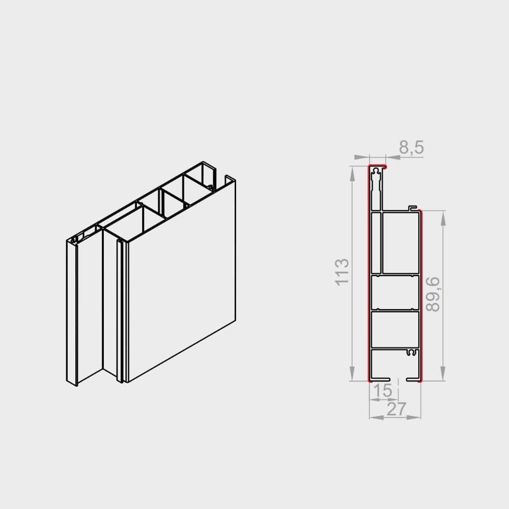 Portos Raffstore Portos Raffstore Alu Führungsschienenadapter mit Abstandhalter FBR-020