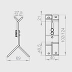 Portos Raffstore Portos Raffstore Halterung der Eck-Führungsschiene 70-80 mm