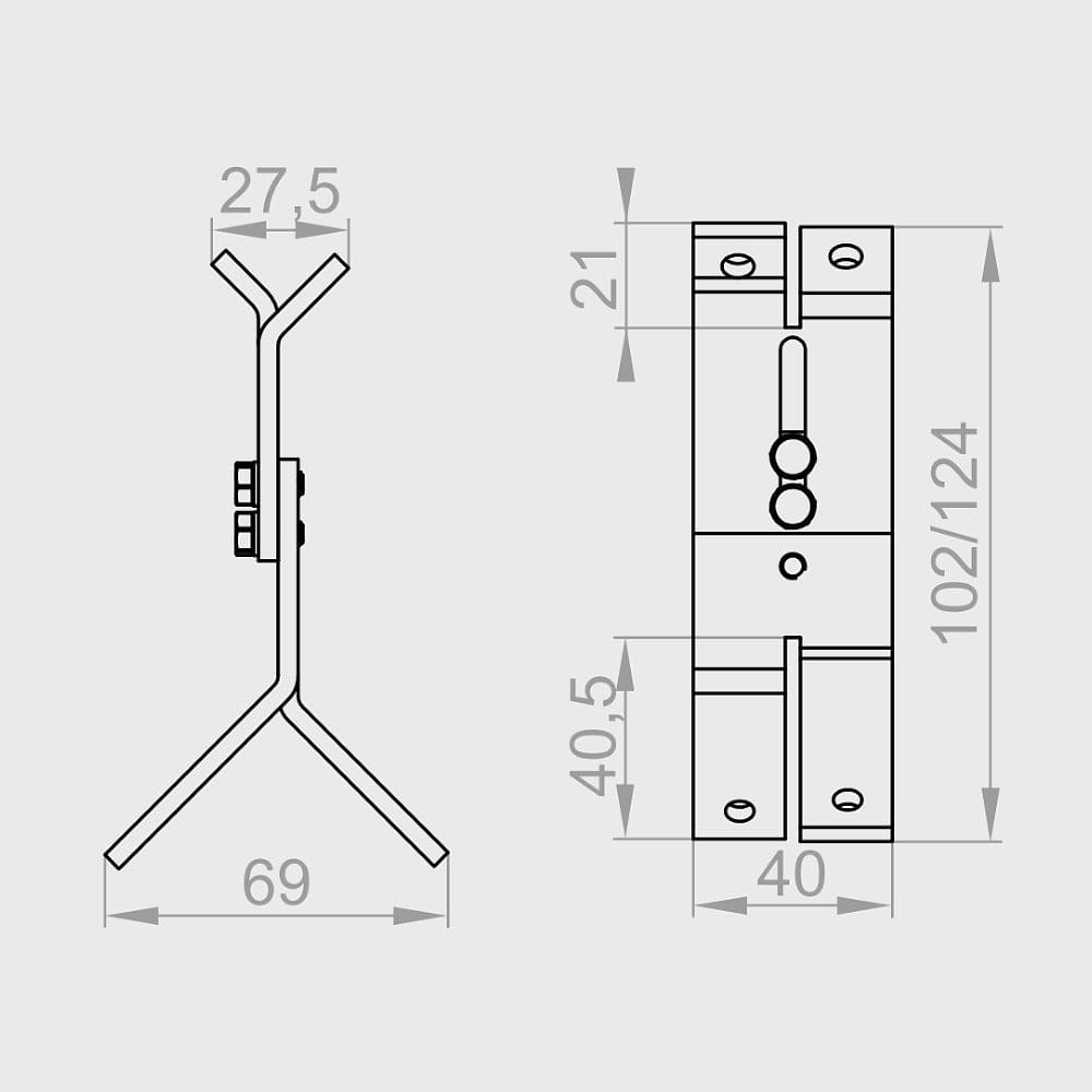 Portos Raffstore Portos Raffstore Halterung der Eck-Führungsschiene 70-80 mm