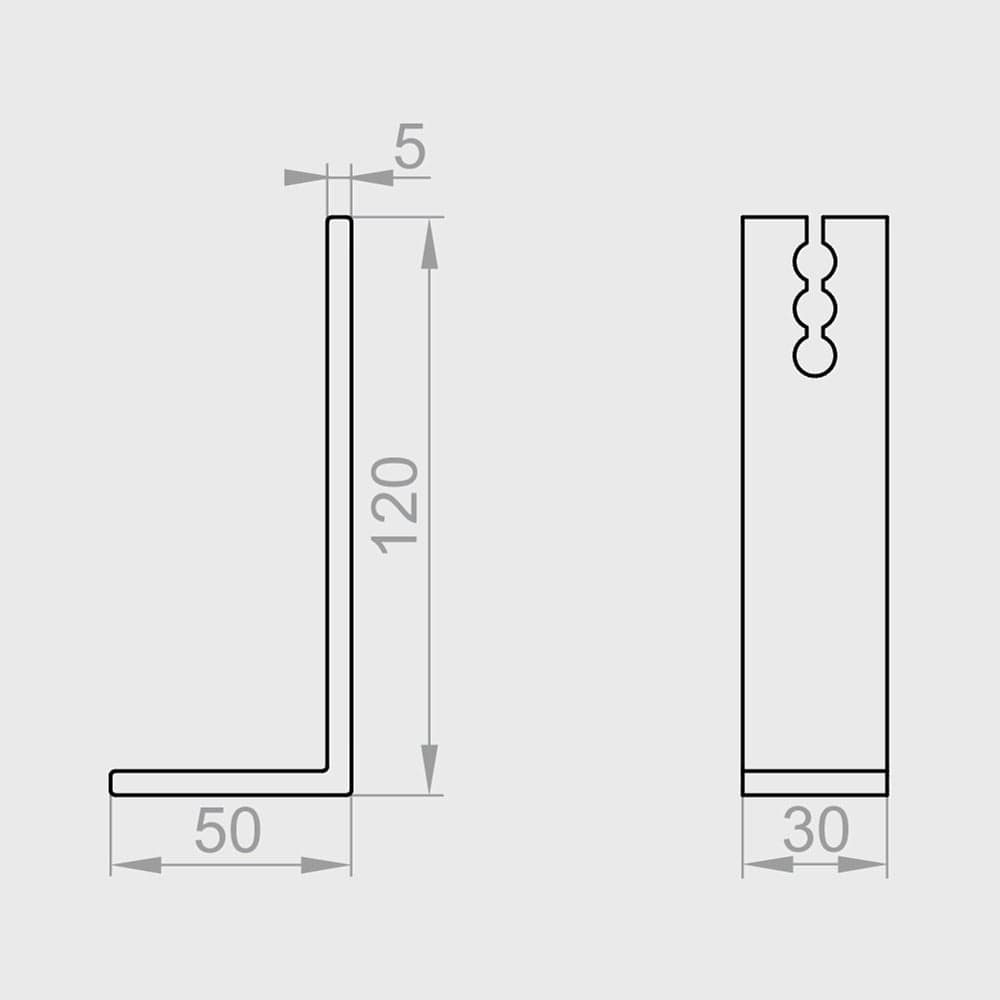 Portos Raffstore Portos Raffstore Halterung der Schnurführungsschiene unten 120 mm