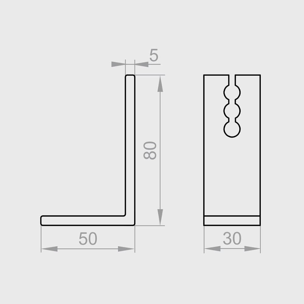 Portos Raffstore Portos Raffstore Halterung der Schnurführungsschiene unten 80 mm