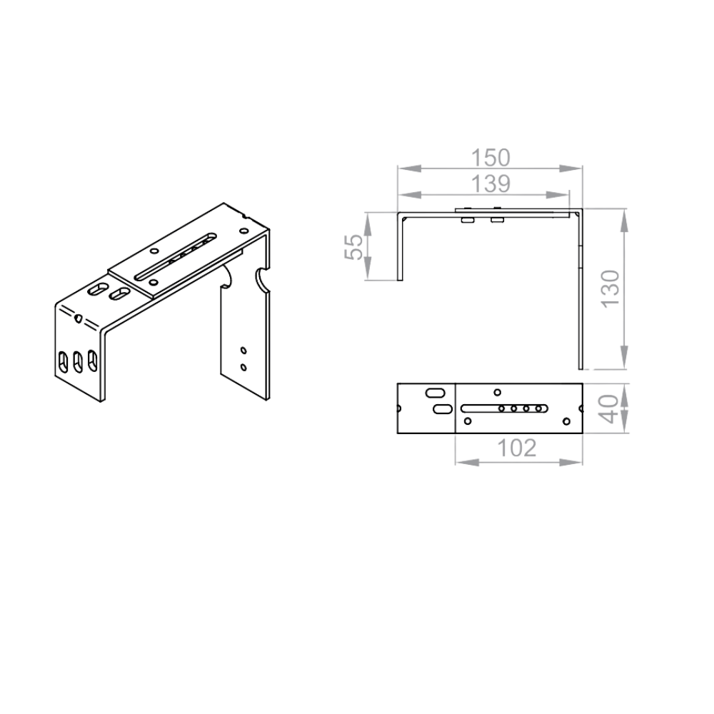 Portos Raffstore Portos Raffstore Wand-Stellhalter des Schutzblechs 150-200 mm F-US-150-200