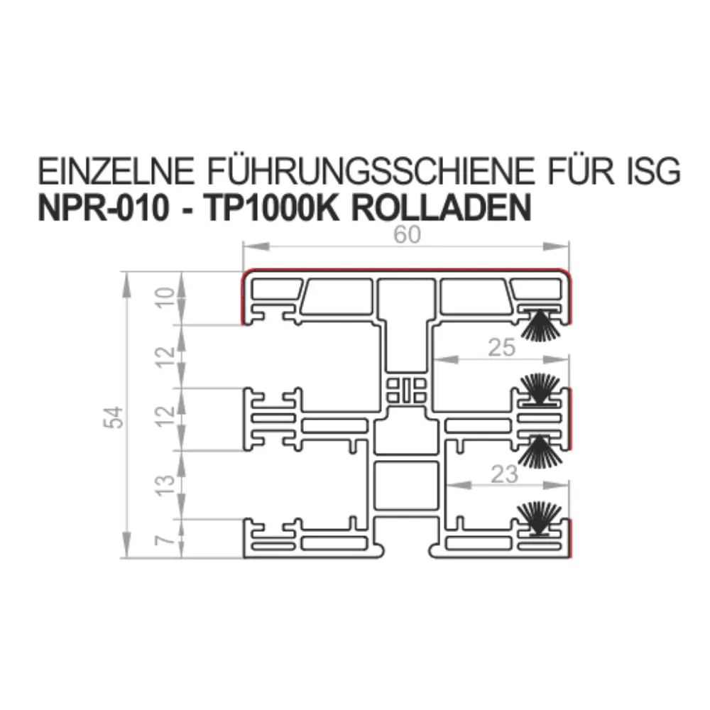 Portos Rolladen Portos PVC Führungsschiene NPR-010