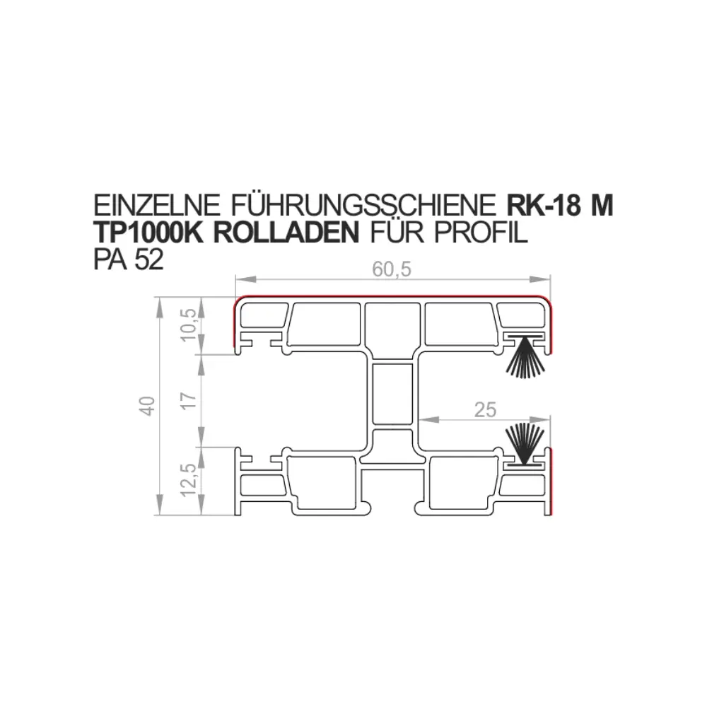 Portos Rolladen Portos PVC Führungsschiene RK-18M