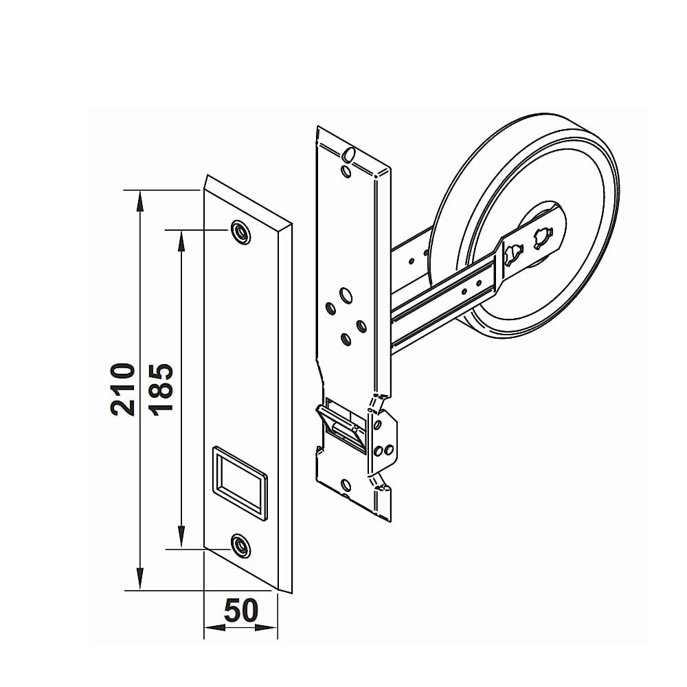 Portos Rolladen Portos Unterputz Gurtwickler 22mm Gurt 12m Aufnahme mit Mauerkasten