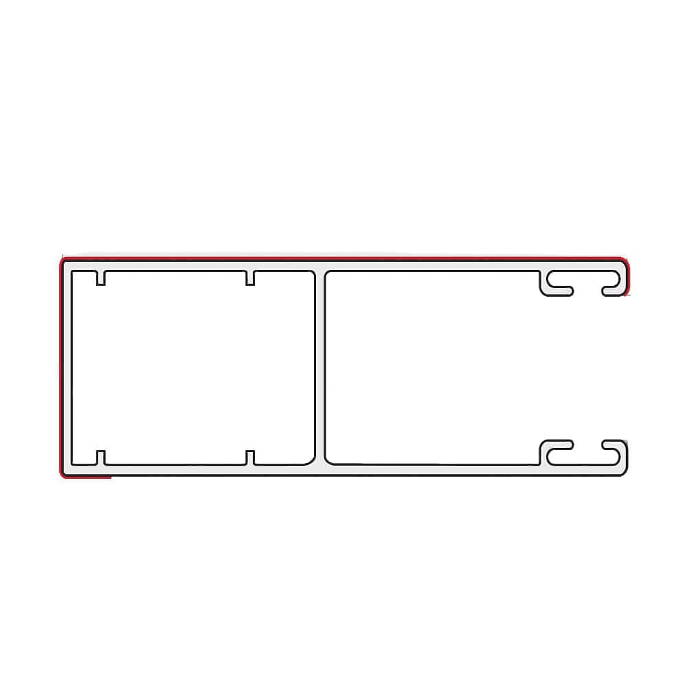 Portos Rolladen Weiß (ähnlich RAL9016) / 100cm Portos ALU Führungsschiene PP-53