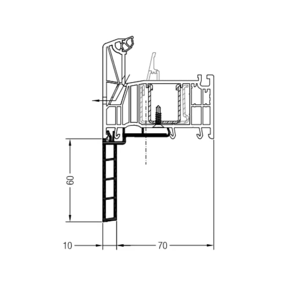 Rehau Fenster Rehau Fensterbankanschlussprofil Sohlbankprofil 60/10 1560065