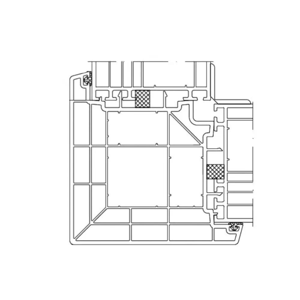 Schüco Fenster Weiss (ähnlich RAL9016) / 100cm Schüco Kopplung 90 Grad 18485
