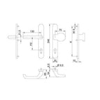 FKS Tür FKS Knopfgarnitur Edelstahl Feder 35/1200G F1 100104