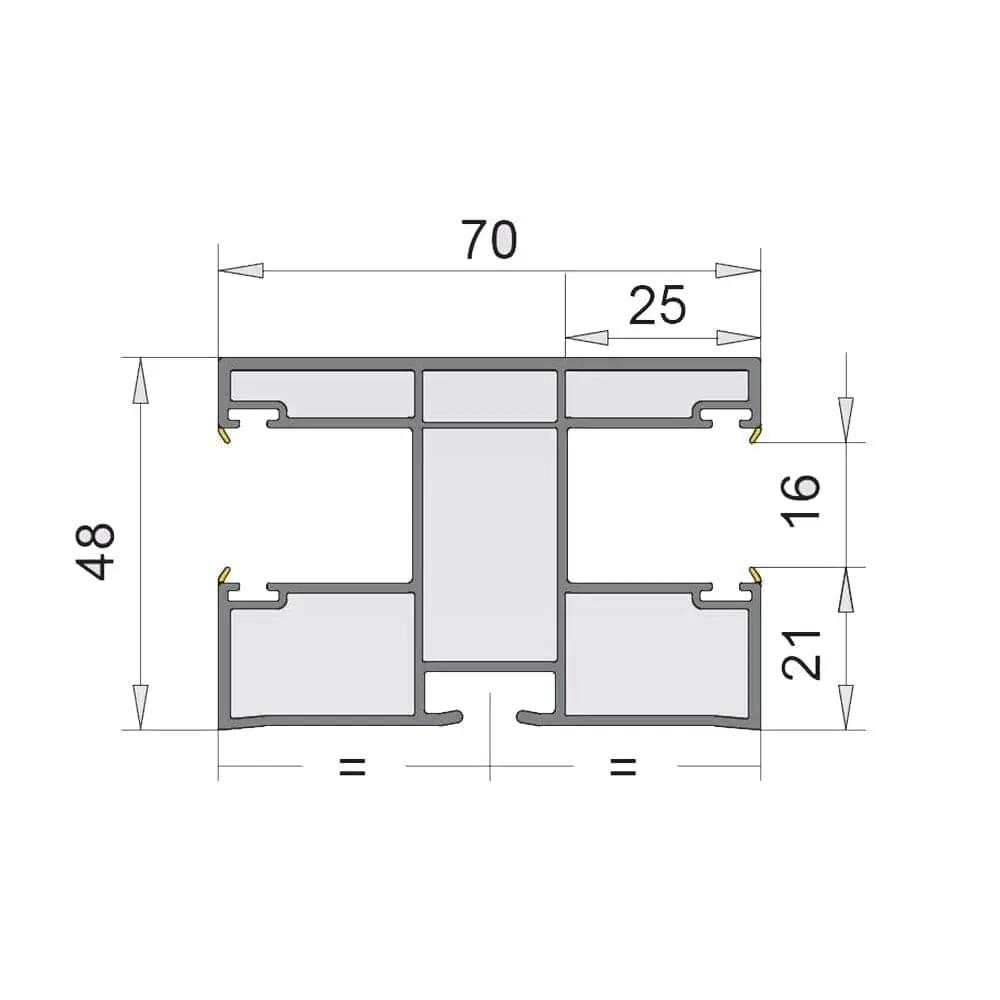 VEKA Rolladen VEKA PVC Doppelführungsschiene 108.237