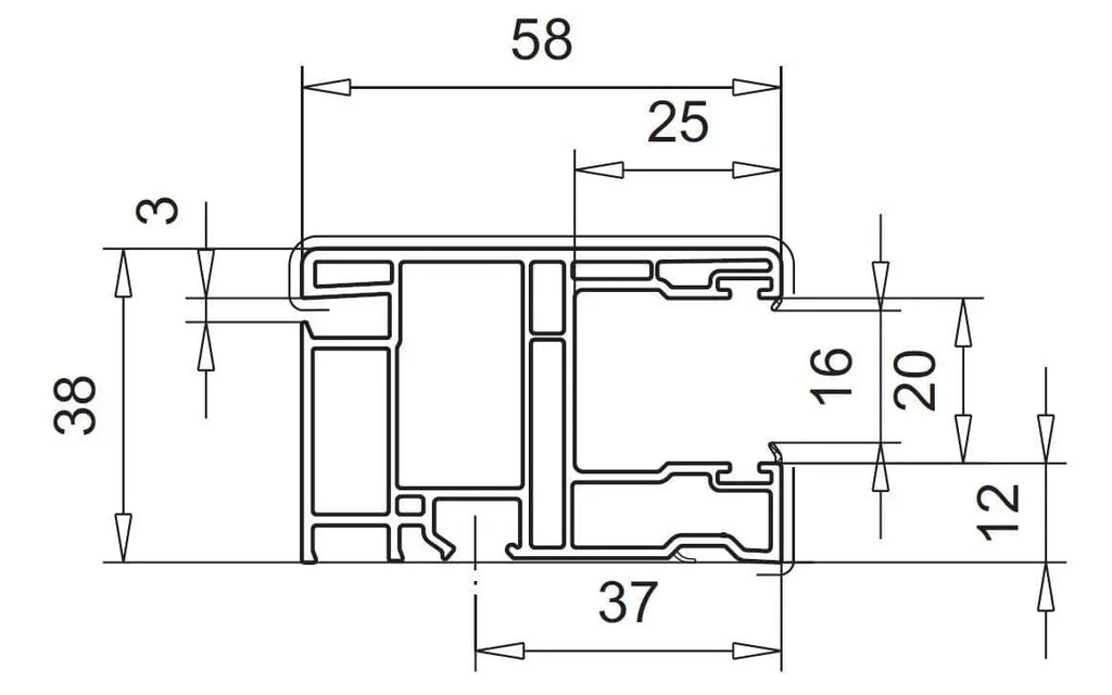 VEKA Rolladen VEKA PVC Einzelführungsschiene 108.126