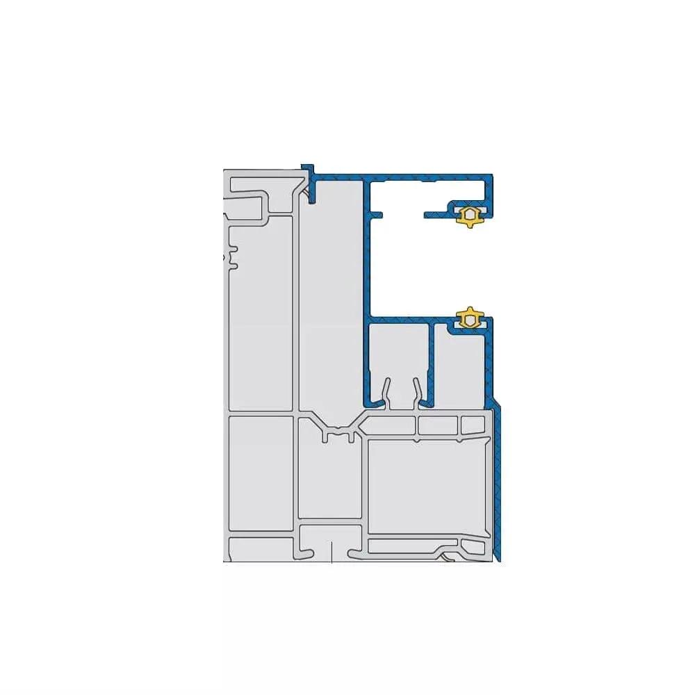 VEKA Rolladen Weiss / 100cm VEKA PVC Aufbauprofil 108.239