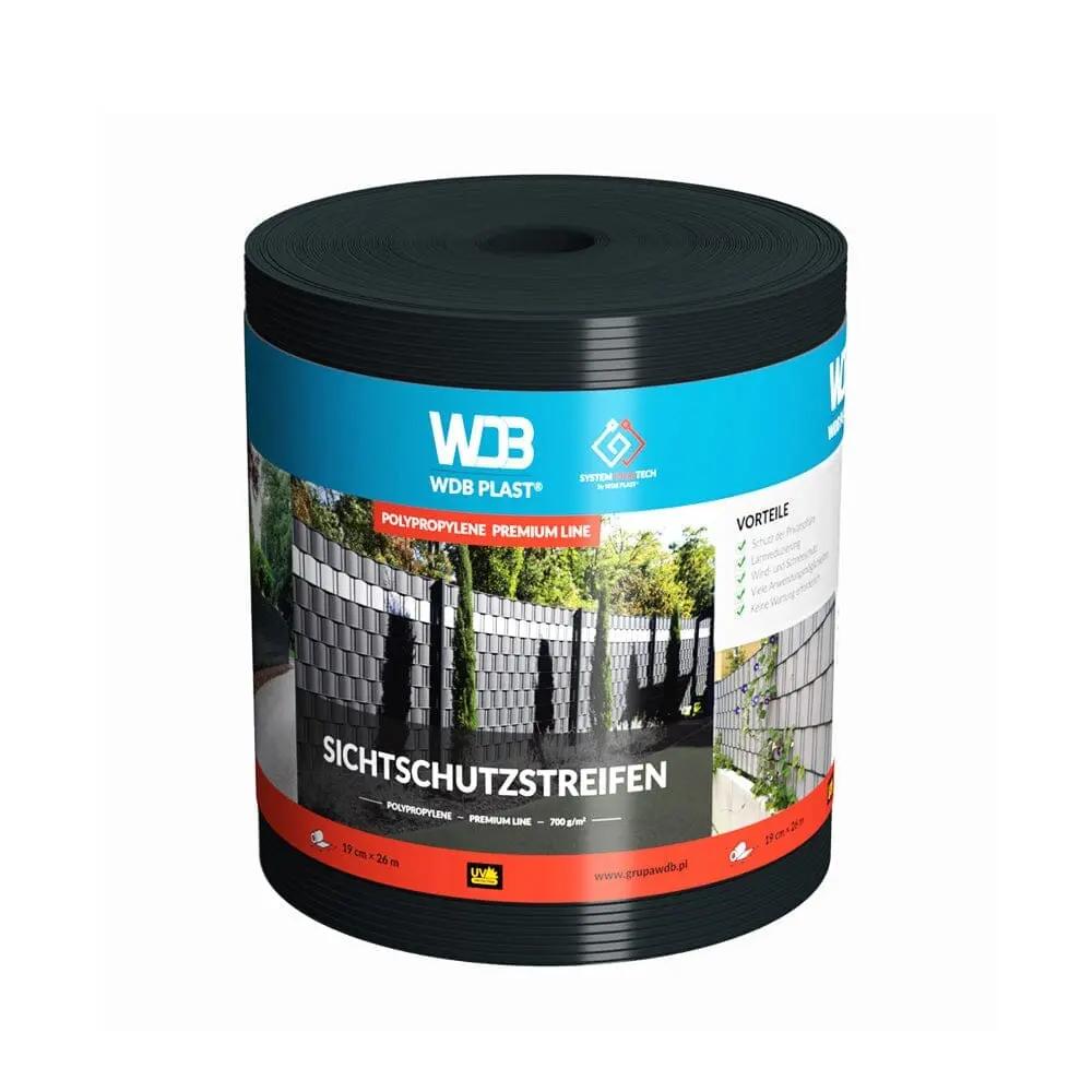 WDB Plast Garten Anthrazit RAL7016 WDB Plast Sichtschutzband PVC Premium Line 190mm